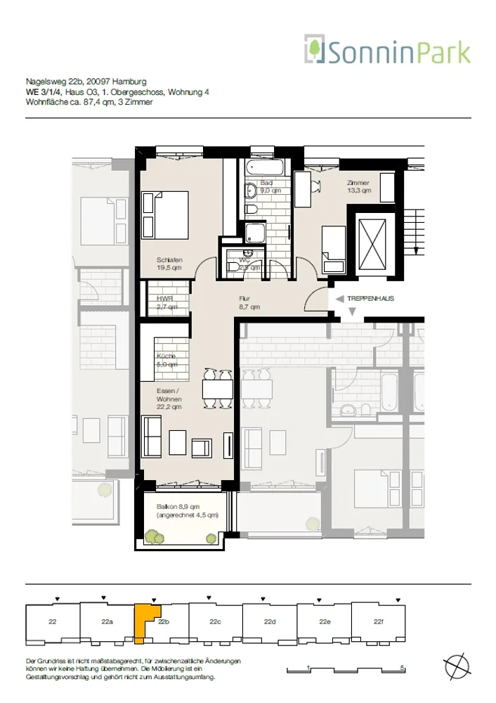 3 Zimmer Wohnung mit 87 m² in Hamburg – Bild 7