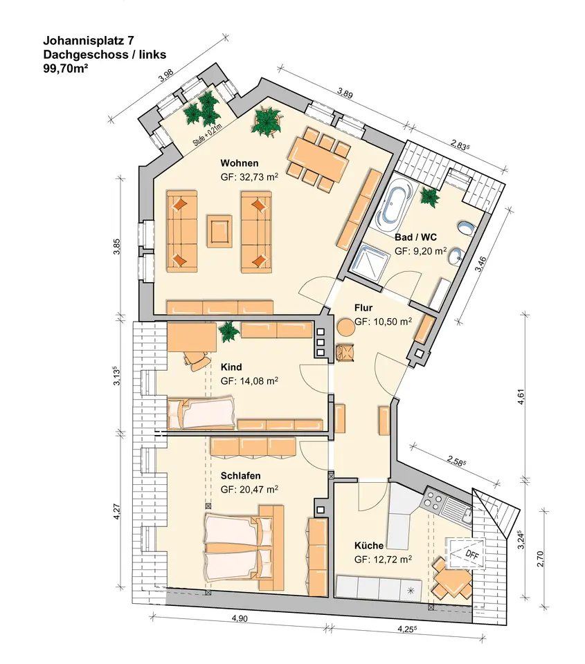 3 Zimmer Wohnung mit 100 m² in Werdau – Bild 5