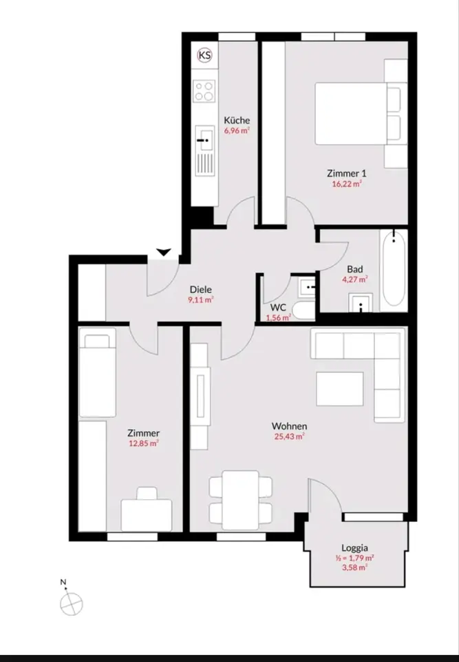 3 Zimmer Wohnung mit 79 m² in Fürstenfeldbruck – Bild 4