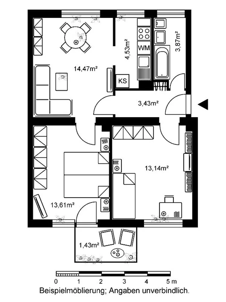 3 room apartment with 54 m² in Frankfurt am Main – Photo 2
