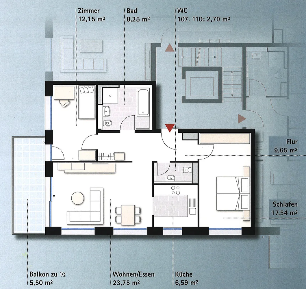 3 Zimmer Wohnung mit 86 m² in Stuttgart – Bild 2