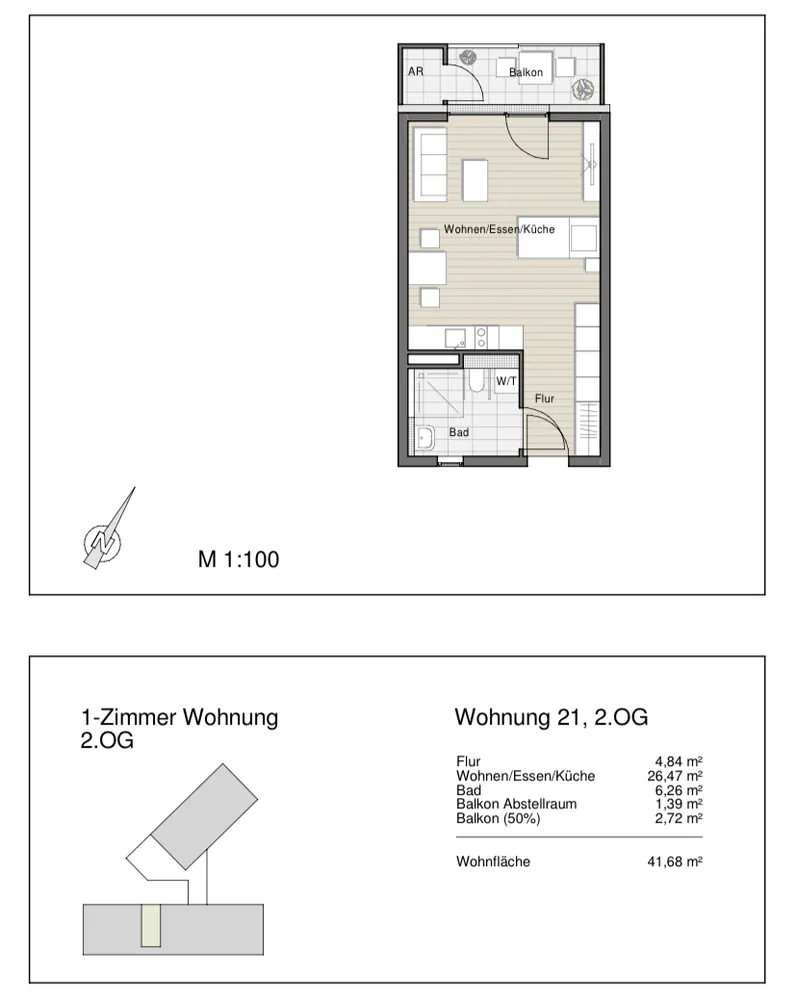 1 Zimmer Wohnung mit 42 m² in Kornwestheim – Bild 4
