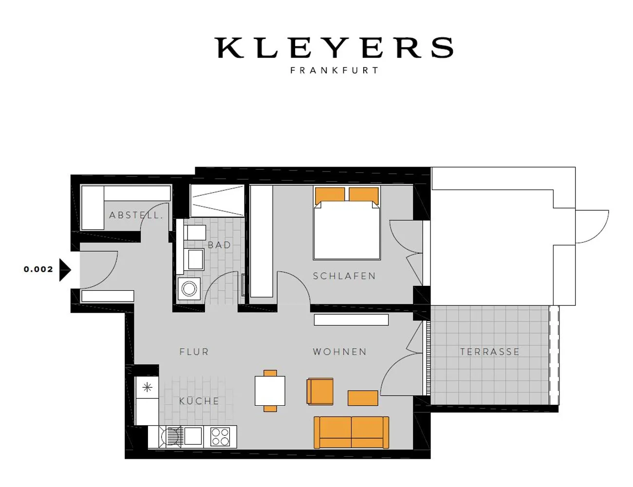 2 room apartment with 59 m² in Frankfurt am Main – Photo 2