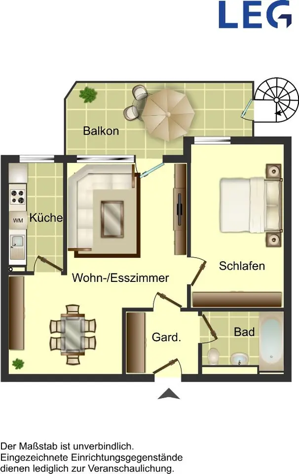 2 Zimmer Wohnung mit 55 m² in Düsseldorf – Bild 2