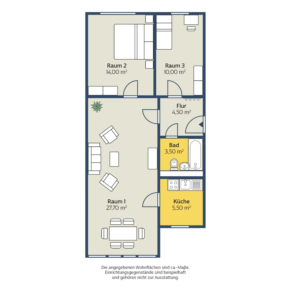 3 Zimmer Wohnung mit 65 m² in Leipzig – Bild 2