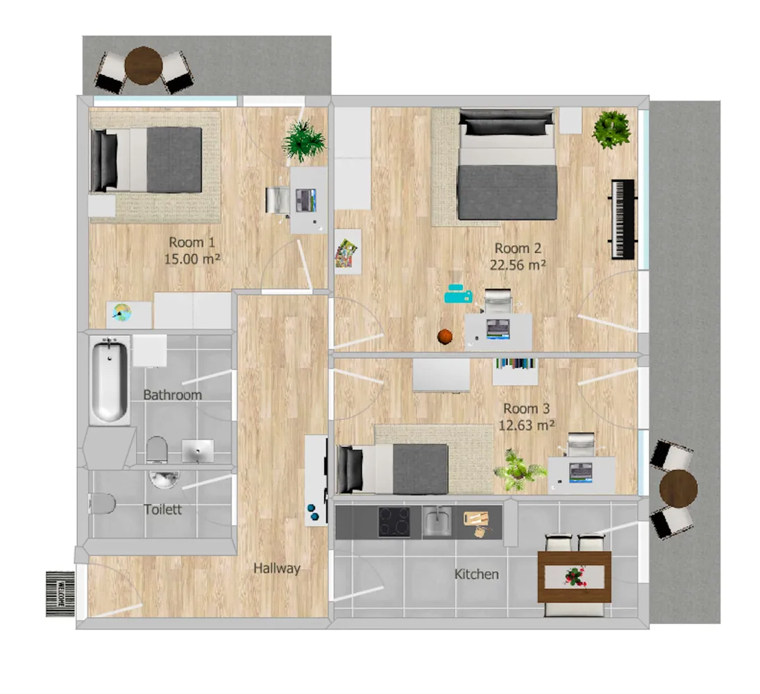WG-Zimmer mit 13 m² in München – Bild 2