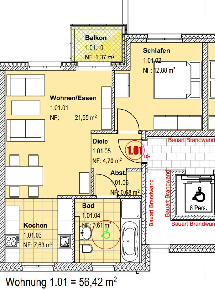 2 Zimmer Wohnung mit 54 m² in Frechen – Bild 1