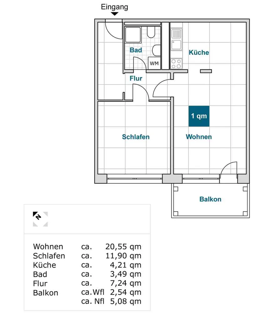 2 Zimmer Wohnung mit 51 m² in Dresden – Bild 2