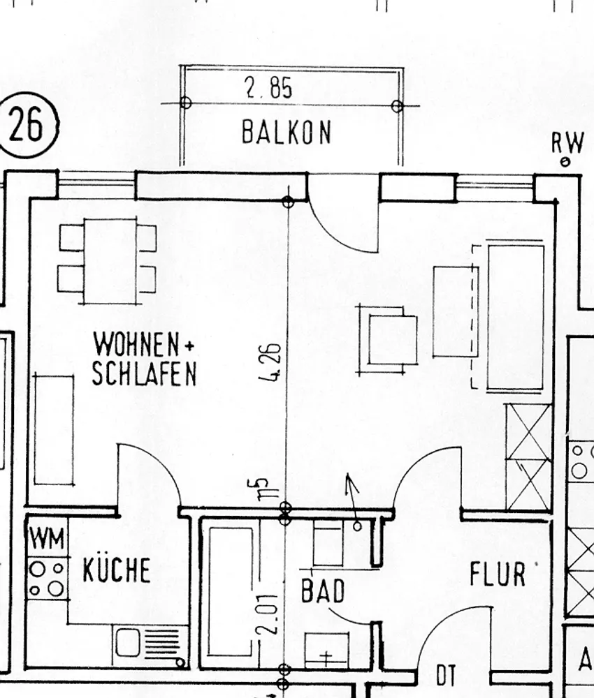 1 Zimmer Wohnung mit 45 m² in Bielefeld – Bild 1