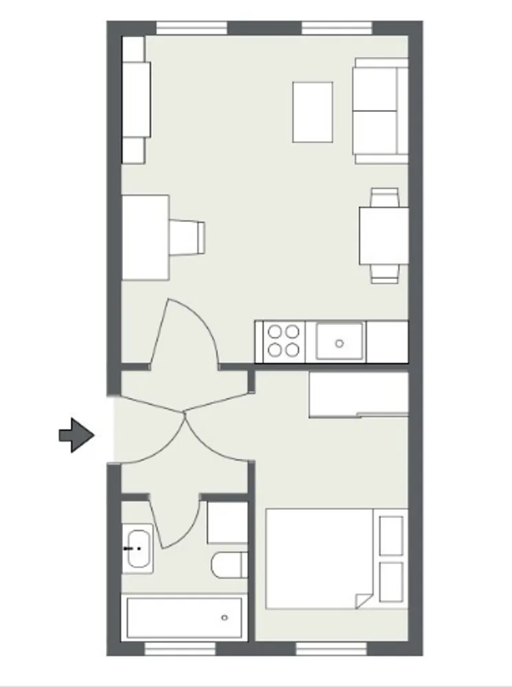 2 Zimmer Wohnung mit 34 m² in Halle (Saale) – Bild 11