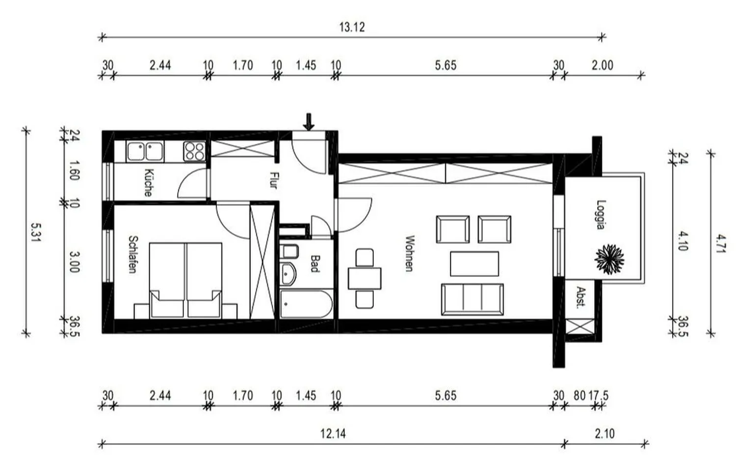 2 room apartment with 52 m² in Munich – Photo 6