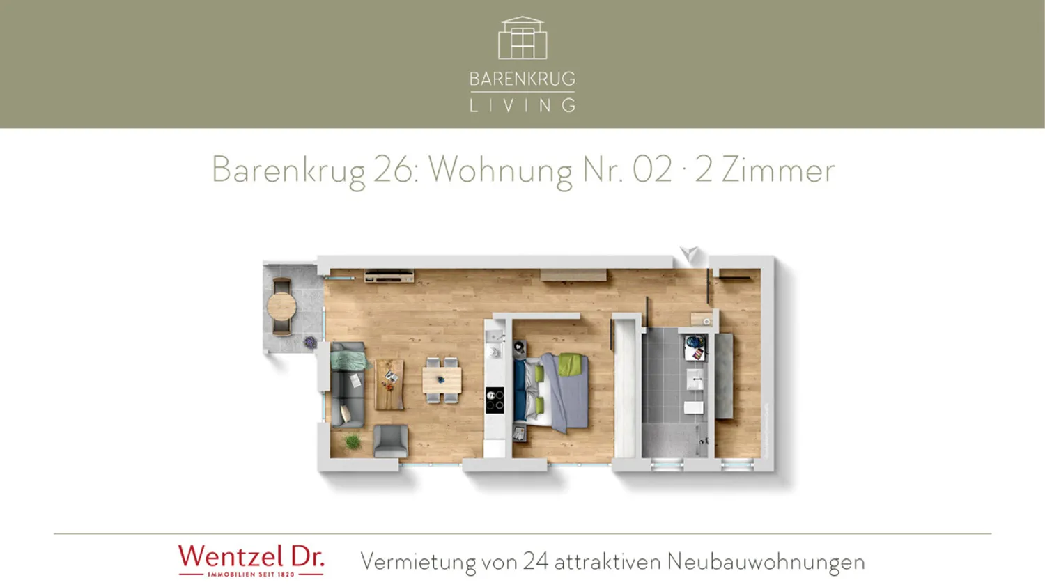 2 Zimmer Wohnung mit 62 m² in Hamburg – Bild 1