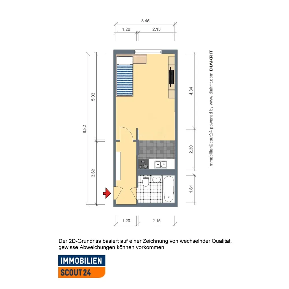 1 Zimmer Wohnung mit 29 m² in Erfurt – Bild 3