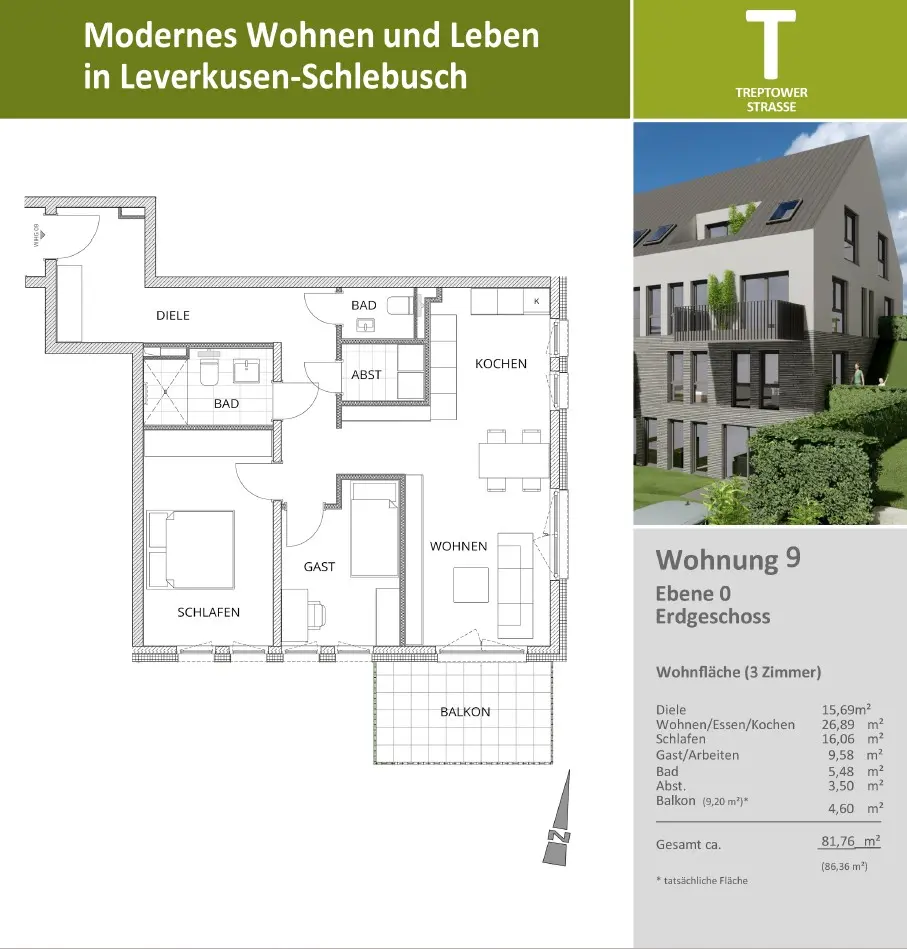 3 room apartment with 82 m² in Leverkusen – Photo 5