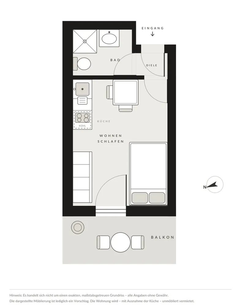 1 Zimmer Wohnung mit 18 m² in München – Bild 9