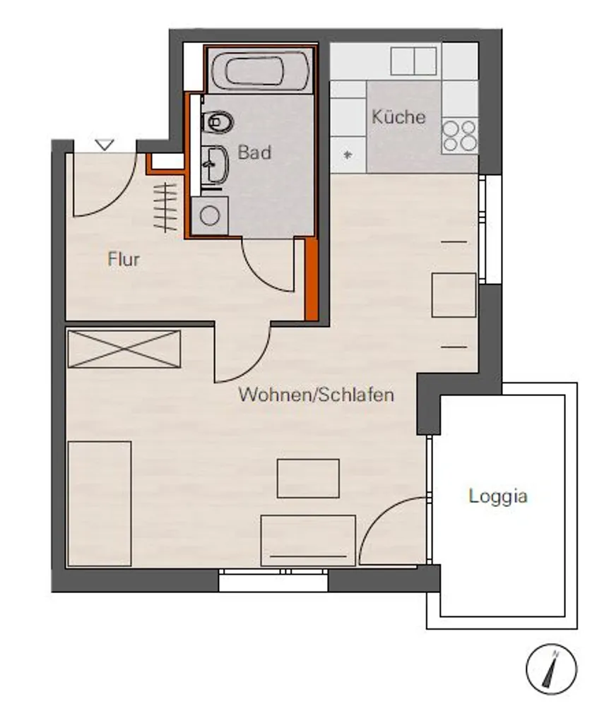 1 room apartment with 51 m² in Nuremberg – Photo 10