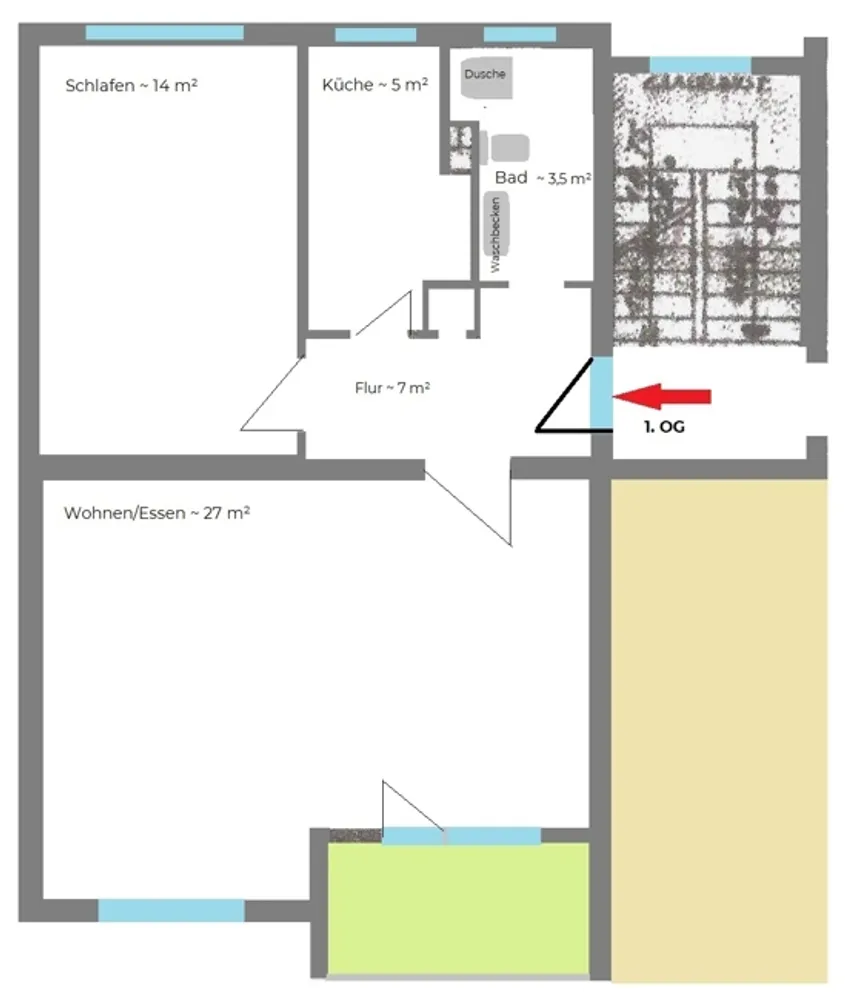 2 room apartment with 56 m² in Bensheim – Photo 1