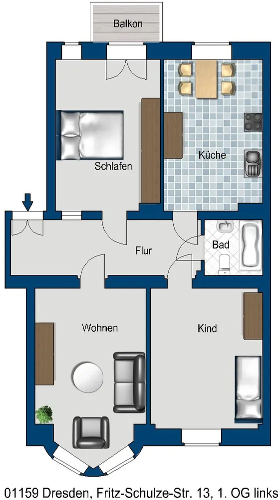 3 Zimmer Wohnung mit 85 m² in Dresden – Bild 2