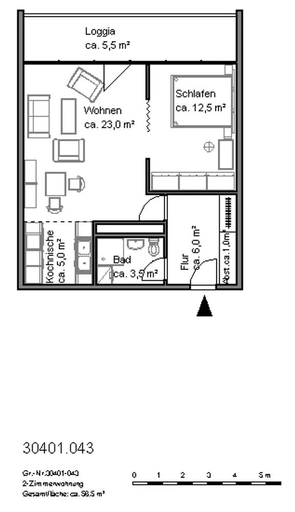 2 room apartment with 56 m² in Hanover – Photo 2