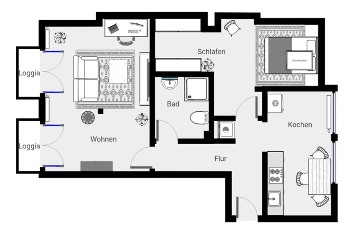 2 Zimmer Wohnung mit 58 m² in Leipzig – Bild 2