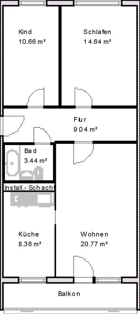 3 Zimmer Wohnung mit 69 m² in Magdeburg – Bild 5