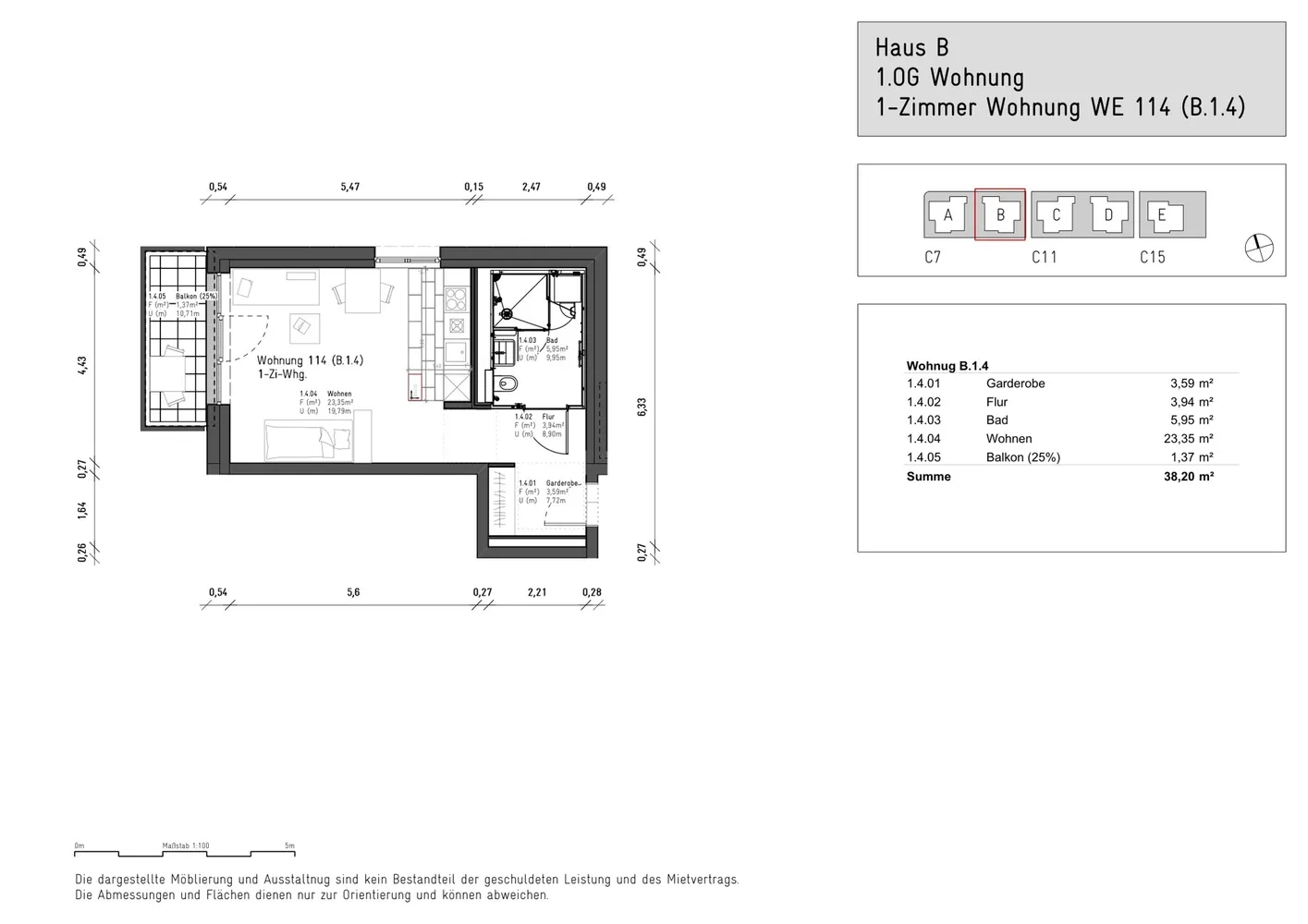 1 Zimmer Wohnung mit 39 m² in Darmstadt – Bild 3