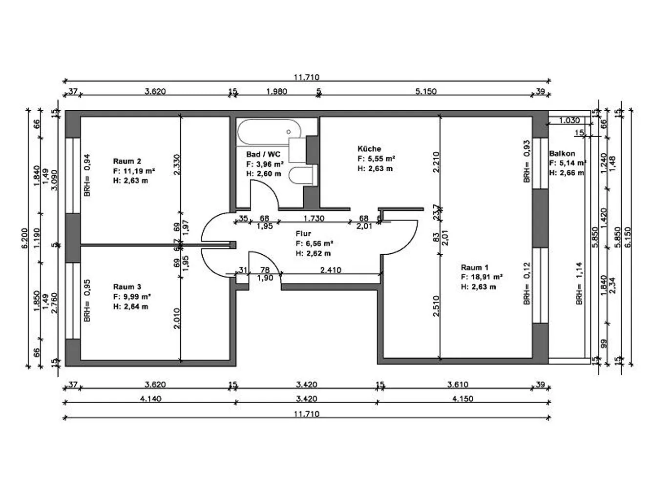 3 Zimmer Wohnung mit 59 m² in Halle (Saale) – Bild 8