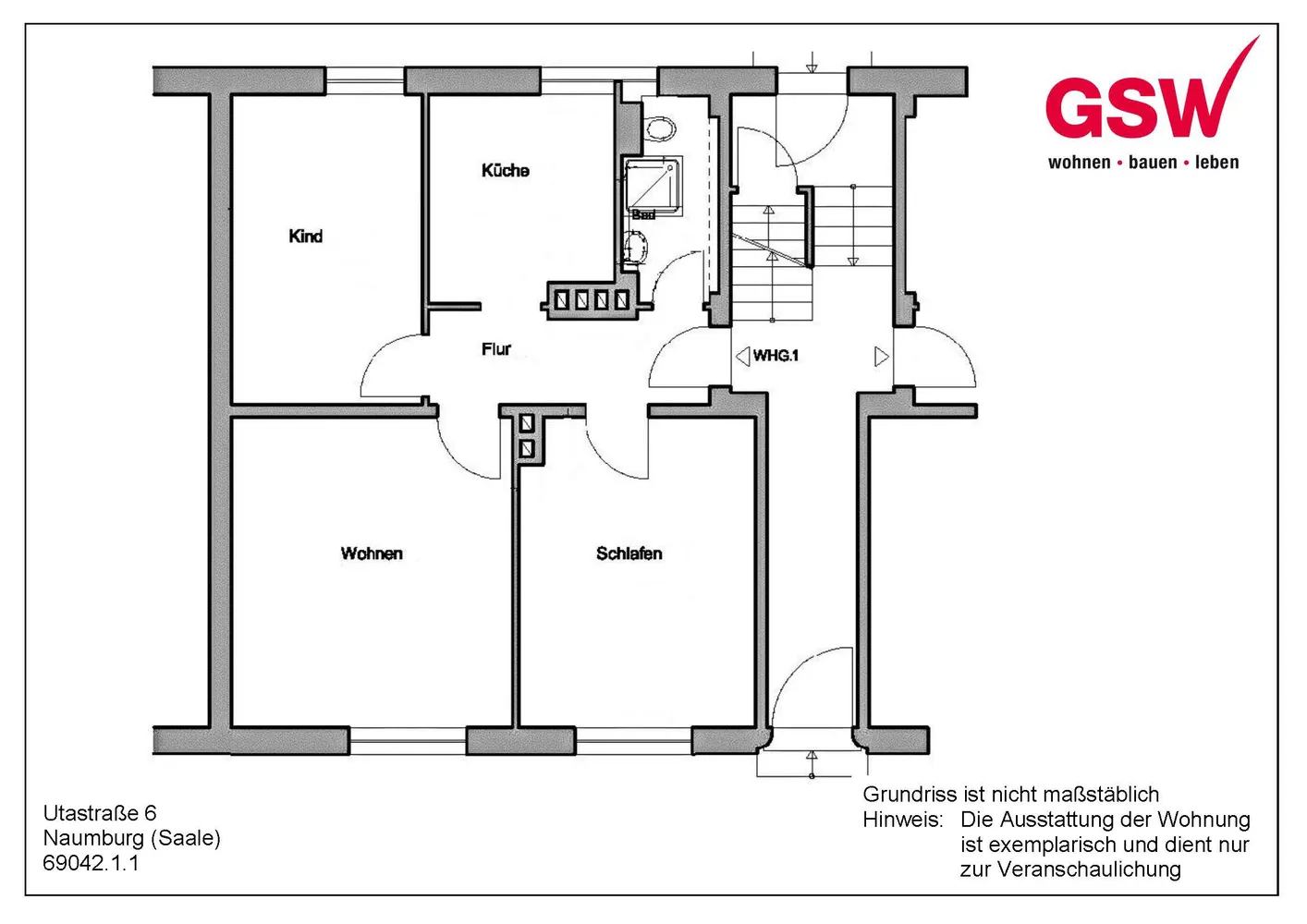 3 Zimmer Wohnung mit 56 m² in Naumburg (Saale) – Bild 3
