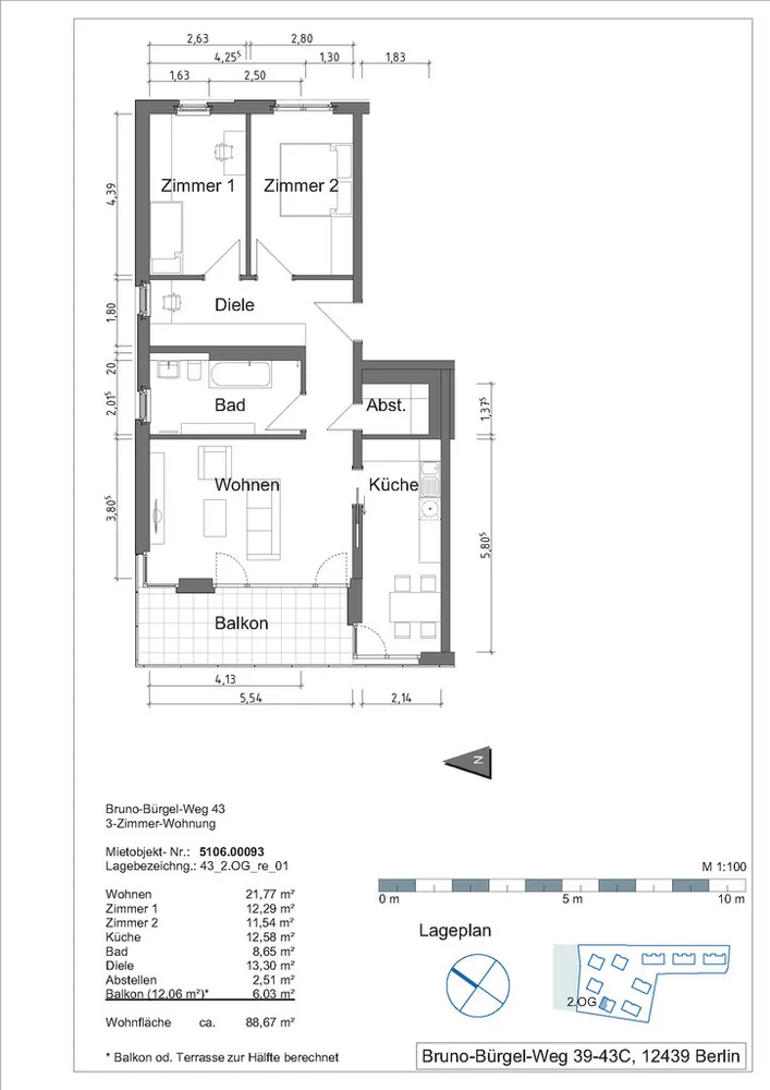 3 Zimmer Wohnung mit 88 m² in Berlin – Bild 6