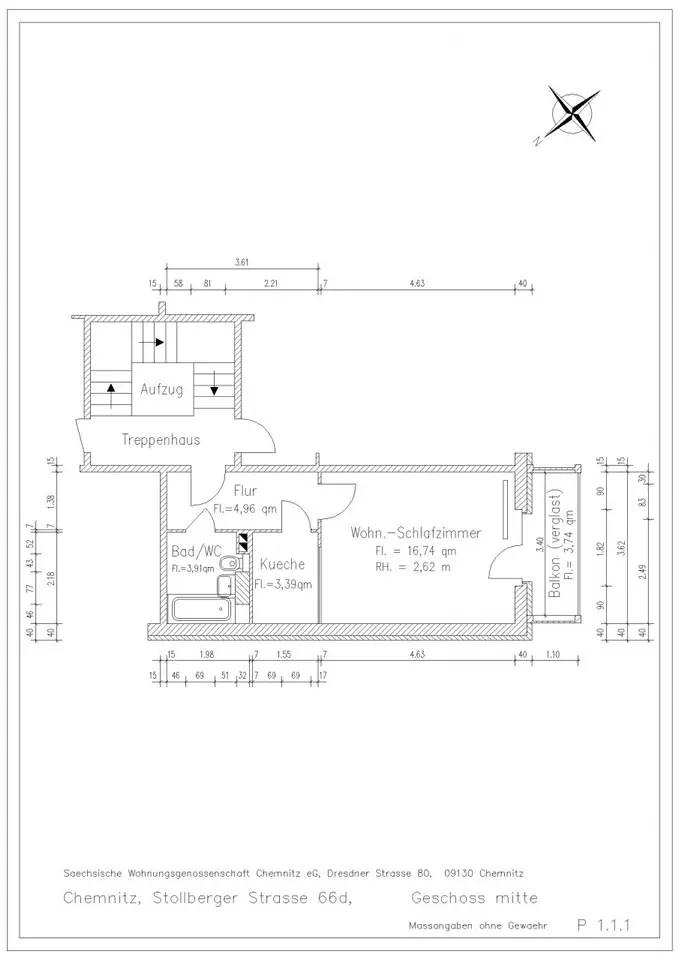 Studio mit 31 m² in Chemnitz – Bild 9