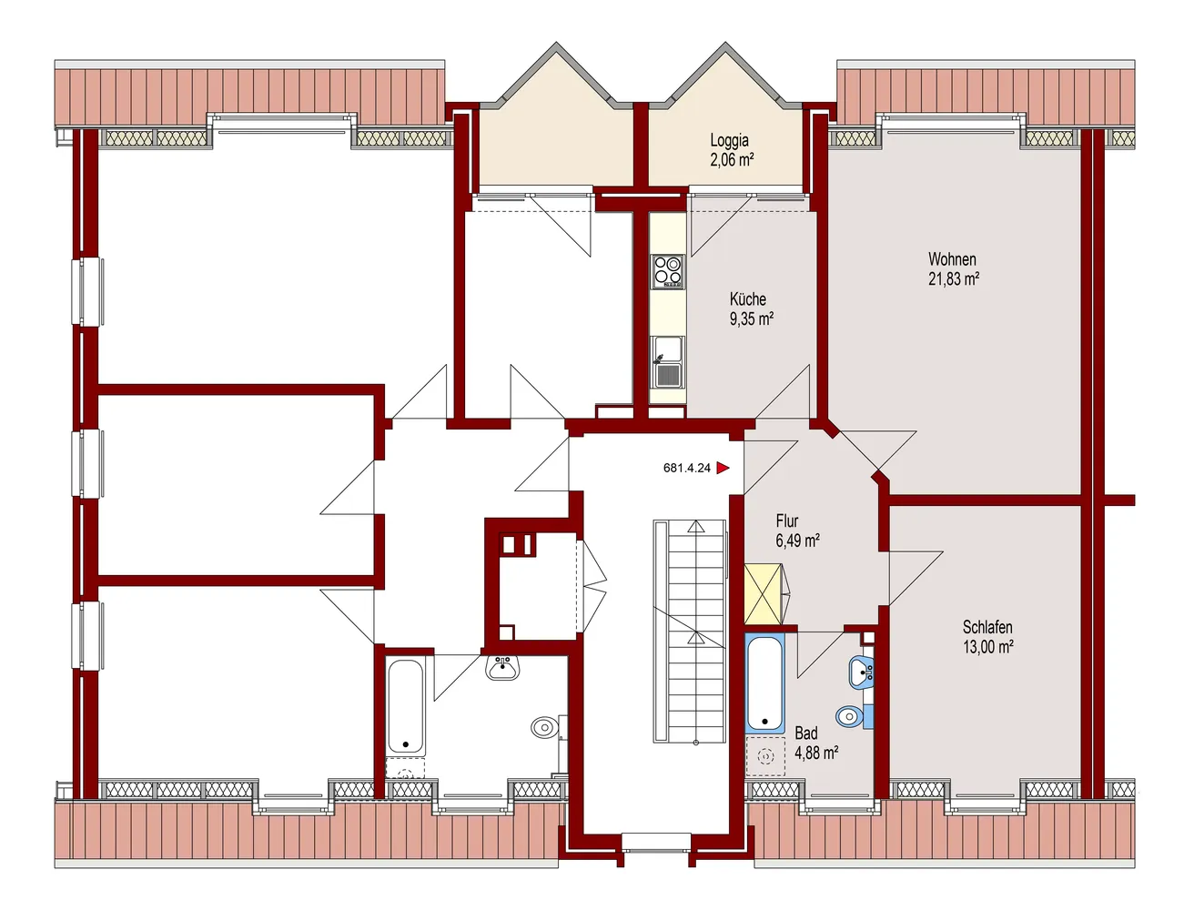 2 Zimmer Wohnung mit 58 m² in Oldenburg – Bild 3