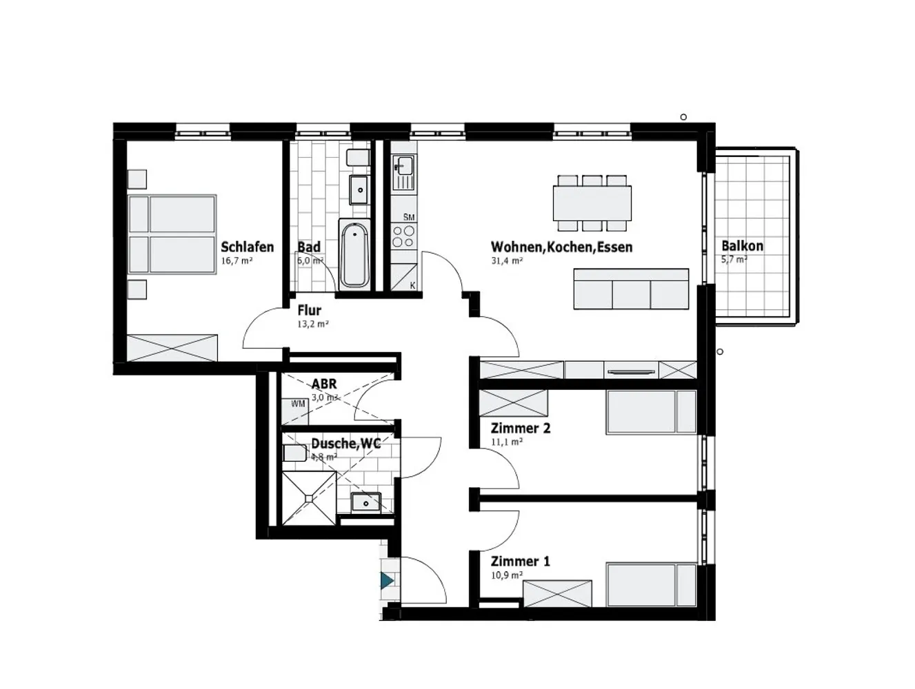 4 Zimmer Wohnung mit 101 m² in Duisburg – Bild 7