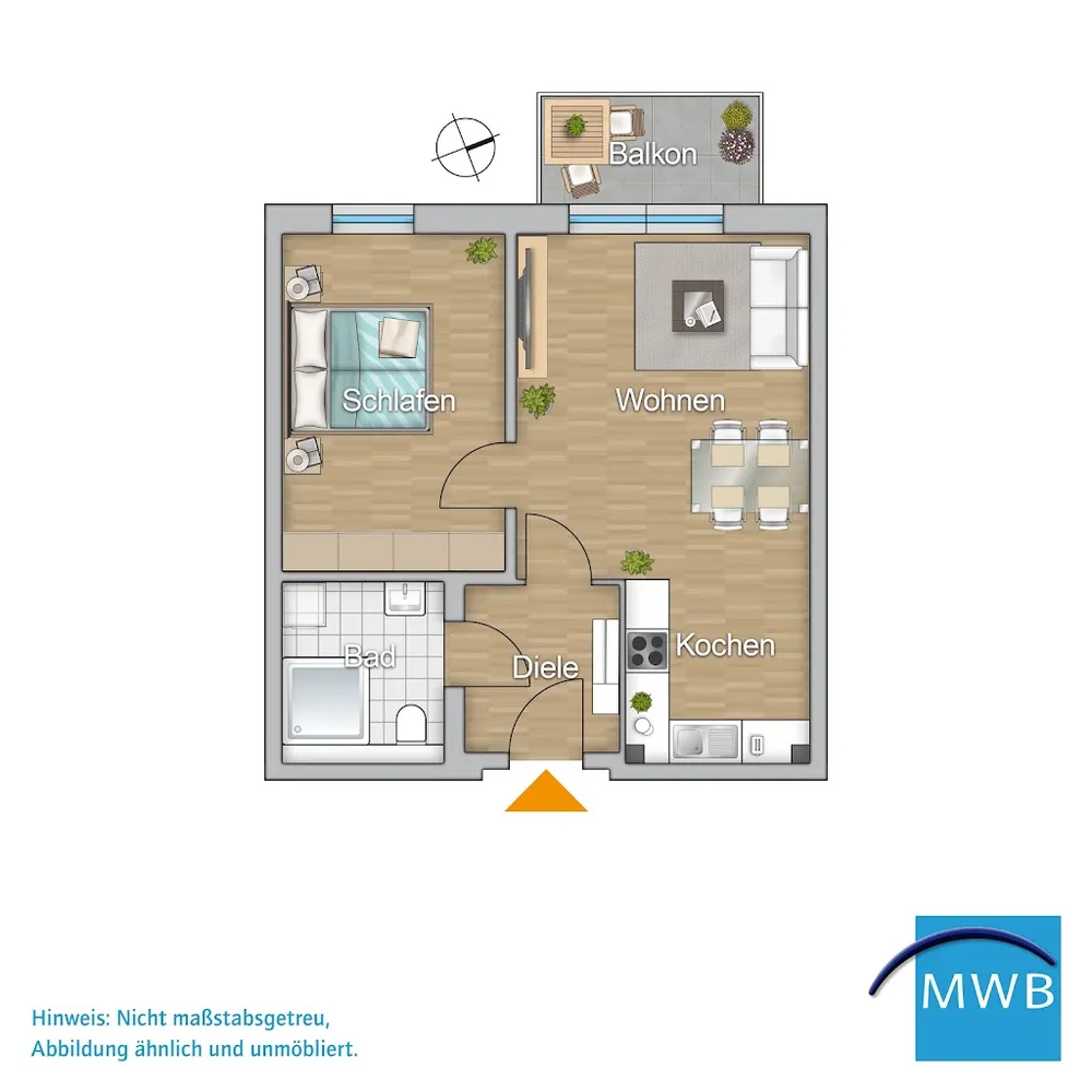 2 Zimmer Wohnung mit 52 m² in Oberhausen – Bild 2