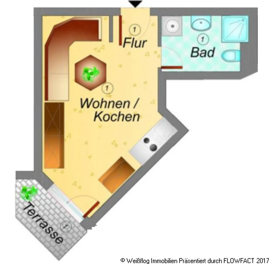 1 Zimmer Wohnung mit 22 m² in Chemnitz – Bild 2