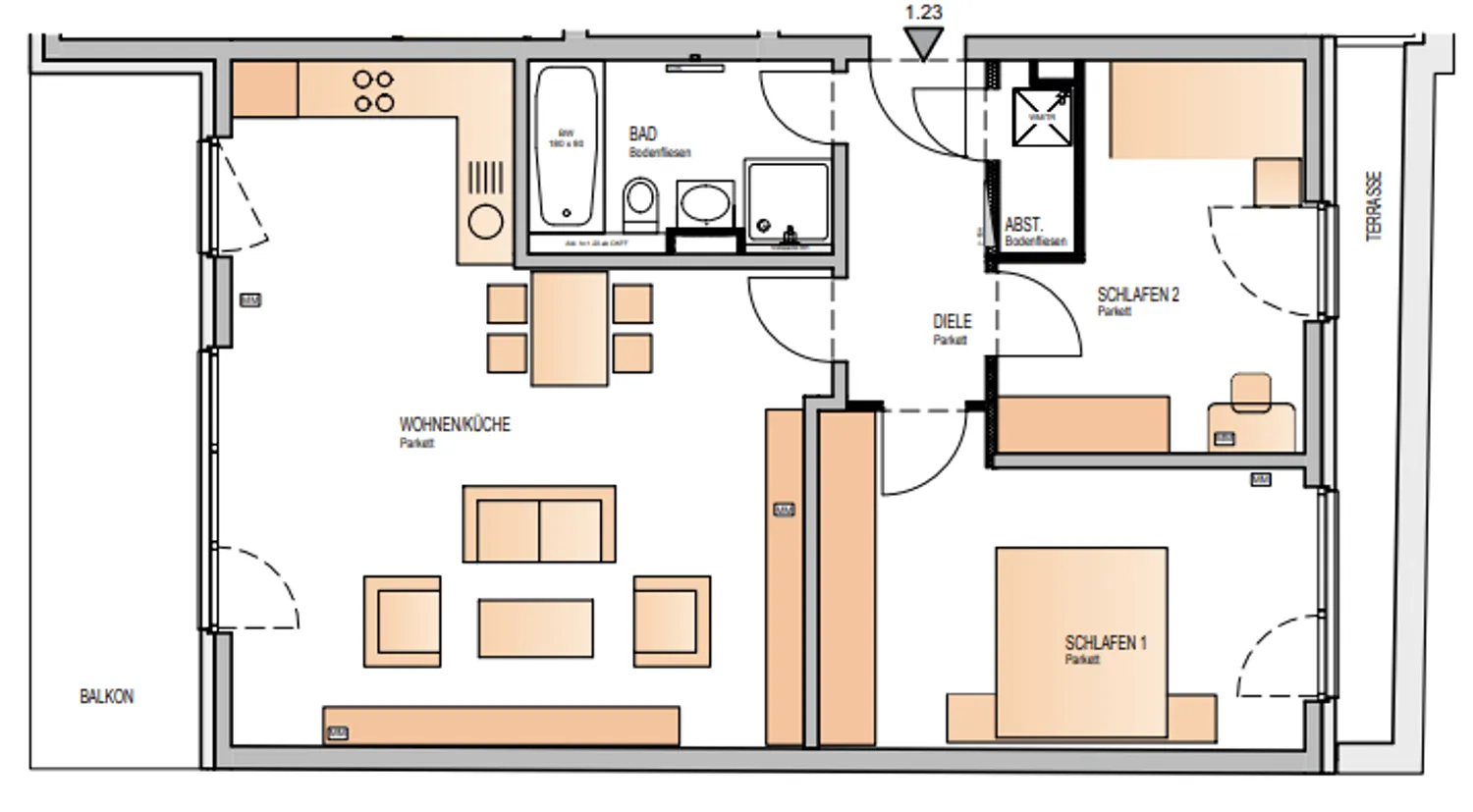 3 Zimmer Wohnung mit 88 m² in München – Bild 4