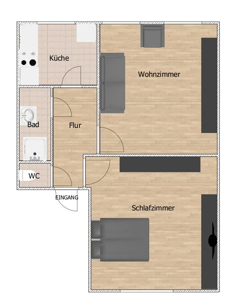 2 Zimmer Wohnung mit 50 m² in Aachen – Bild 1