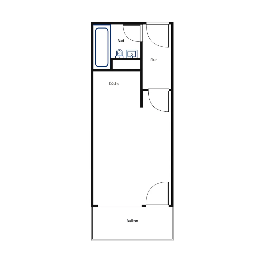 1 Zimmer Wohnung mit 27 m² in Augsburg – Bild 2