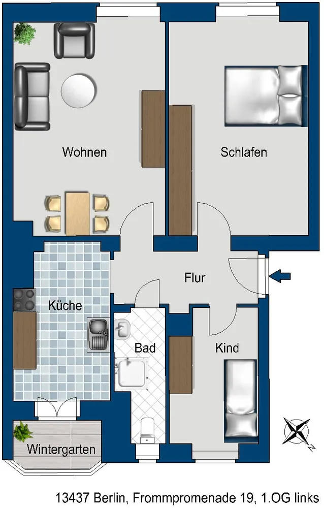 3 Zimmer Wohnung mit 72 m² in Berlin – Bild 2