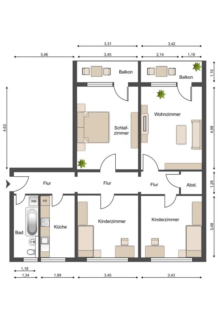4 room apartment with 84 m² in Magdeburg – Photo 2
