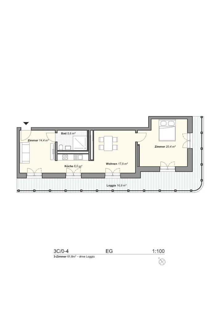 3 Zimmer Wohnung mit 64 m² in Erfurt – Bild 2