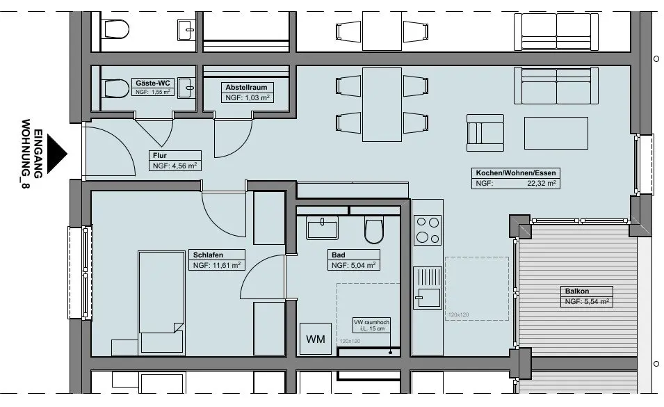 2 Zimmer Wohnung mit 54 m² in Bochum – Bild 7