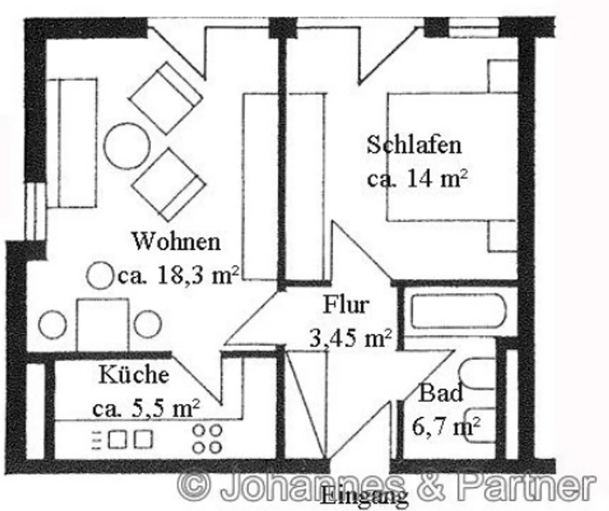 2 room apartment with 44 m² in Dresden – Photo 5