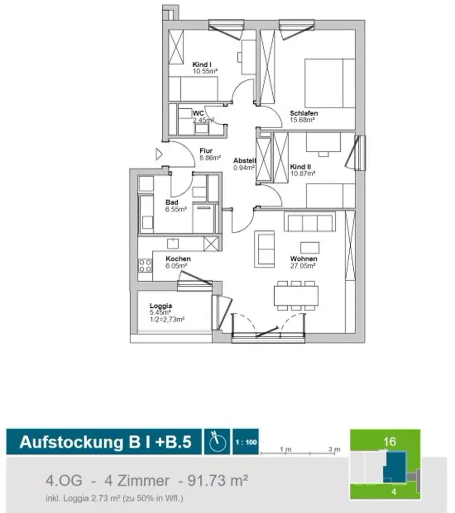4 Zimmer Wohnung mit 92 m² in München – Bild 3