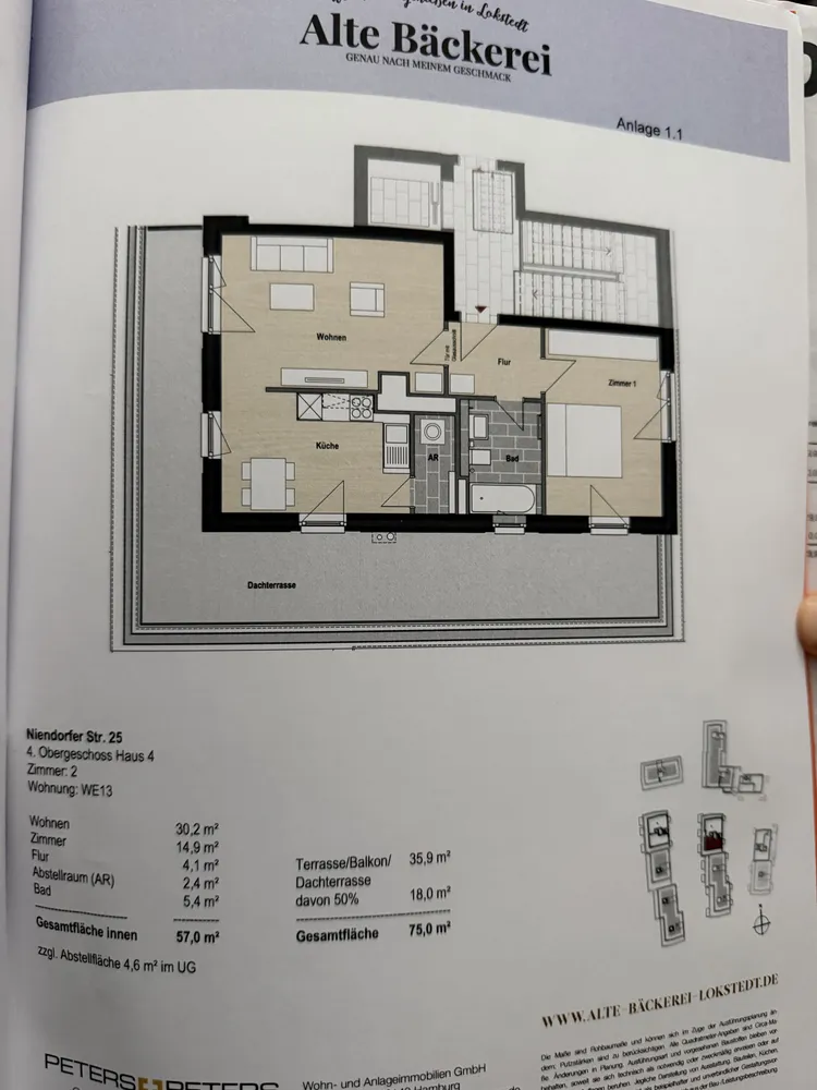 2 Zimmer Wohnung mit 75 m² in Hamburg – Bild 1