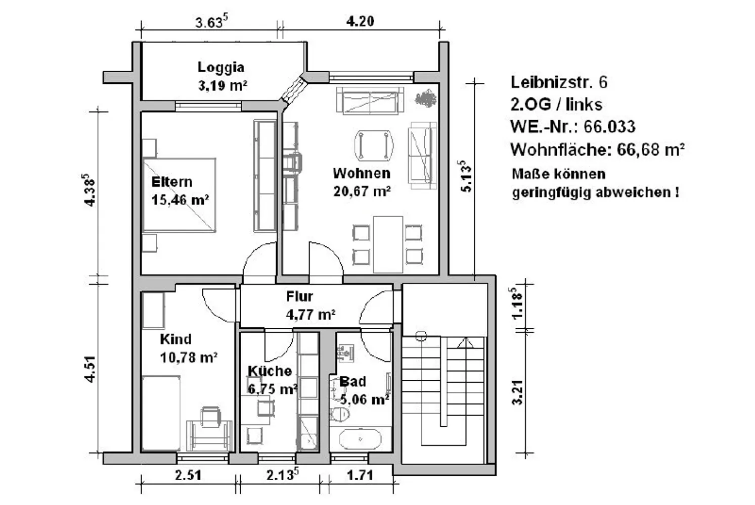 3 Zimmer Wohnung mit 67 m² in Minden – Bild 9