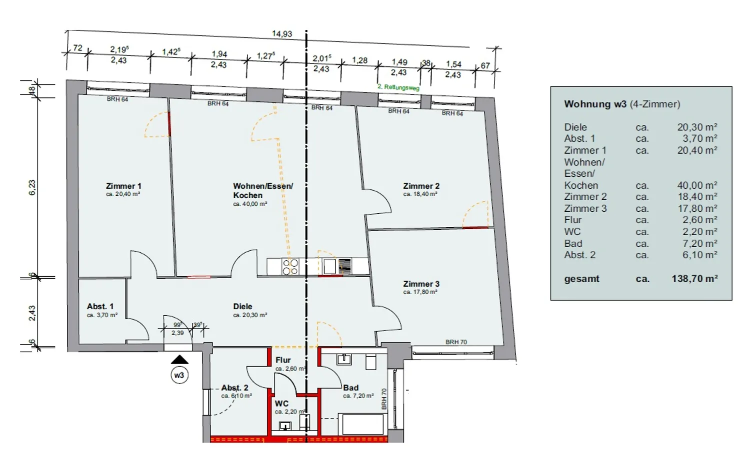 4 Zimmer Wohnung mit 139 m² in Hamburg – Bild 2