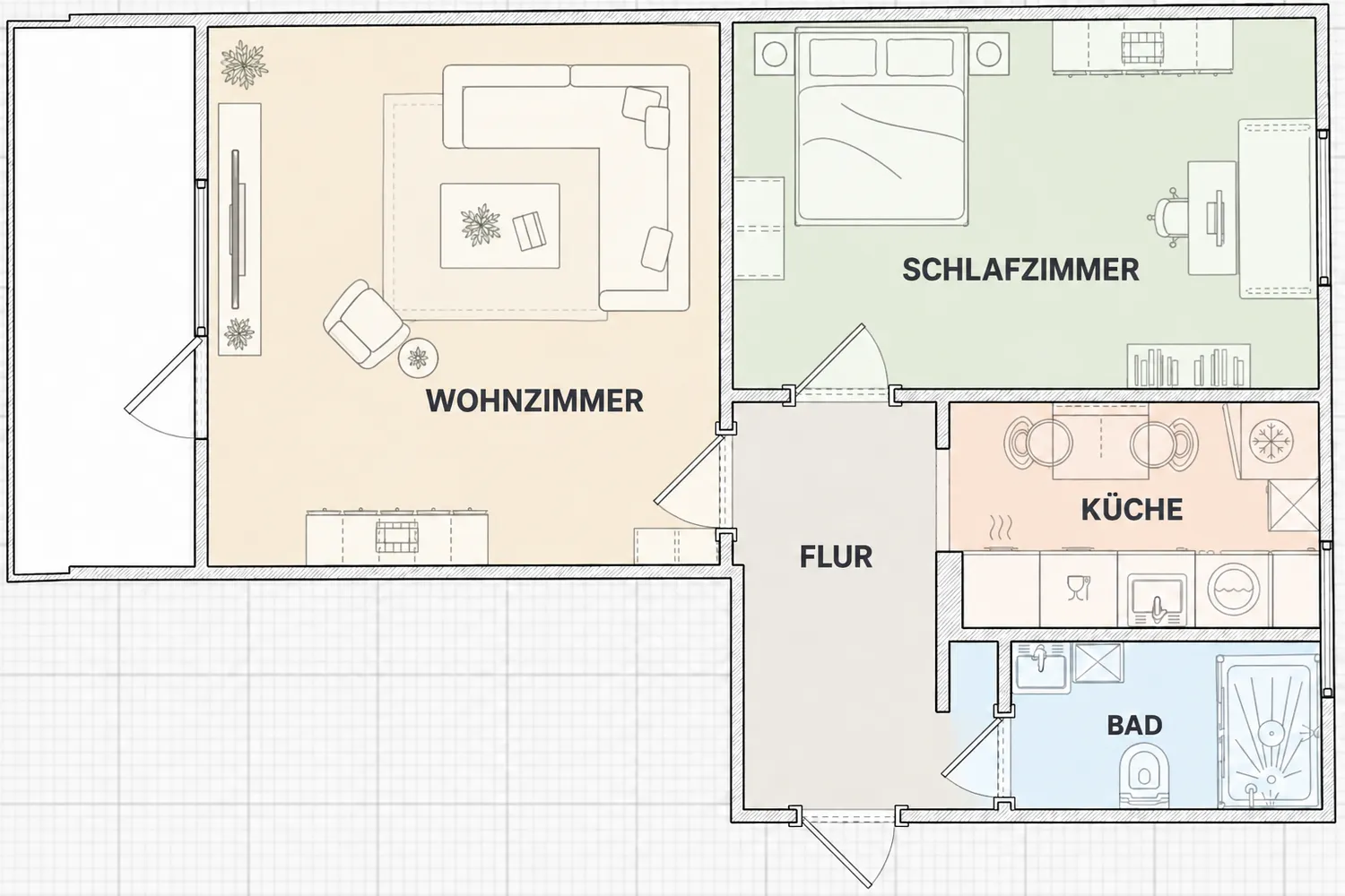 2 Zimmer Wohnung mit 47 m² in Essen – Bild 2