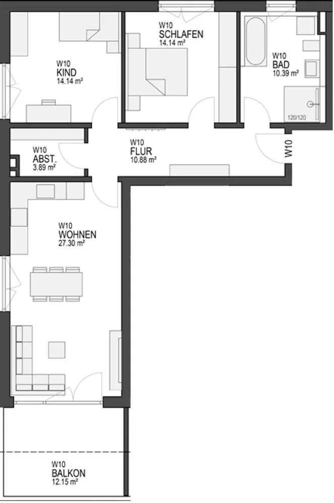 3 Zimmer Wohnung mit 87 m² in Augsburg – Bild 3