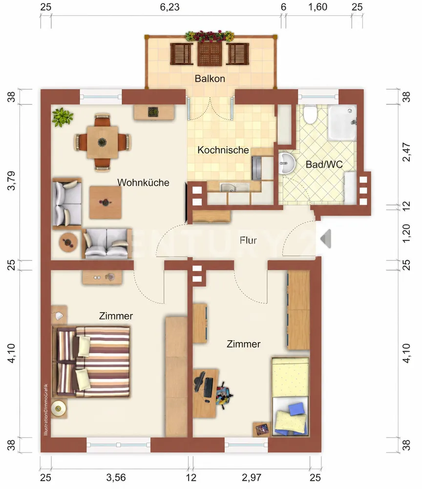 3 Zimmer Wohnung mit 53 m² in Herne – Bild 7