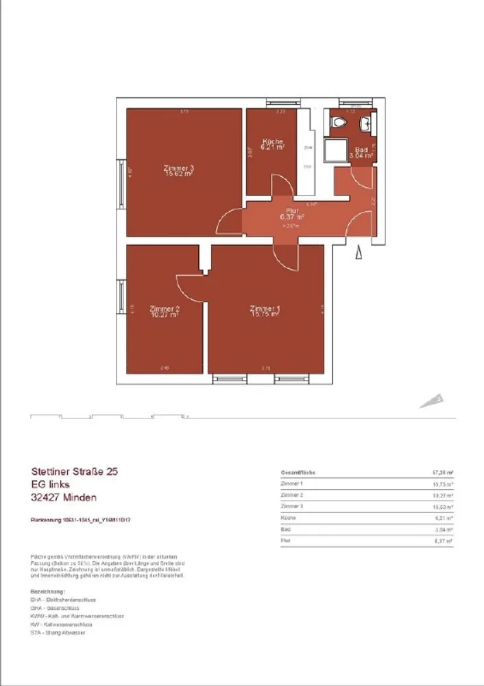 3 Zimmer Wohnung mit 57 m² in Minden – Bild 7